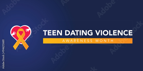 Teen Dating Violence awareness month (TDVAM) is observed every year in February, it focuses on advocacy and education to stop dating abuse before it starts. Vector illustration
