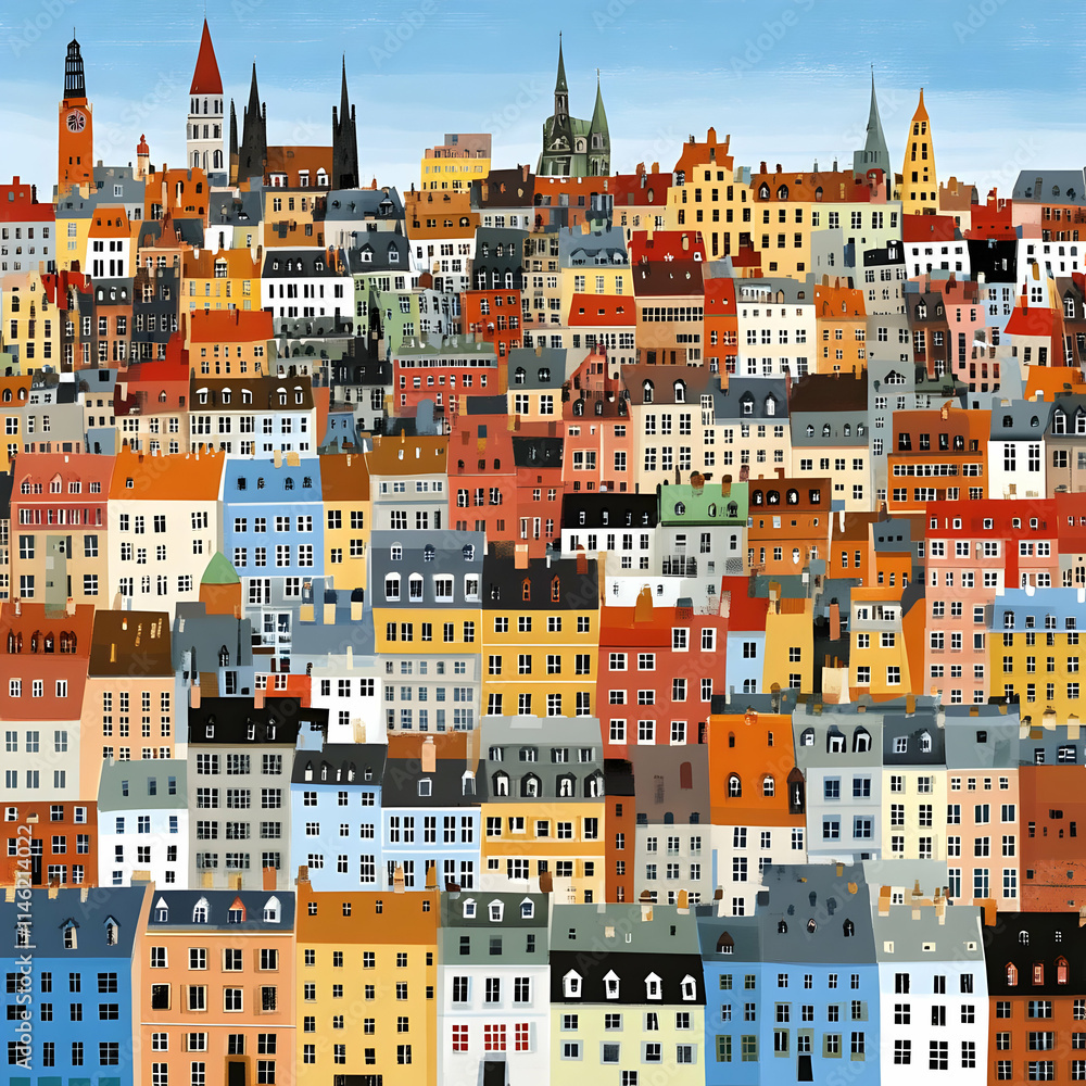 Colorful Cityscape Illustration Colorful Cityscape Illustration