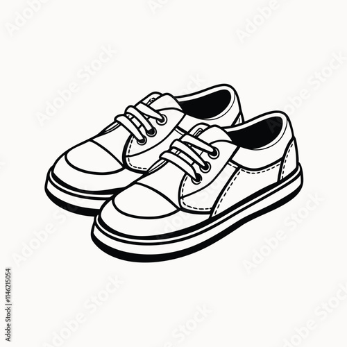 Sneakers illustration, vector cartoon illustration isolated on white background