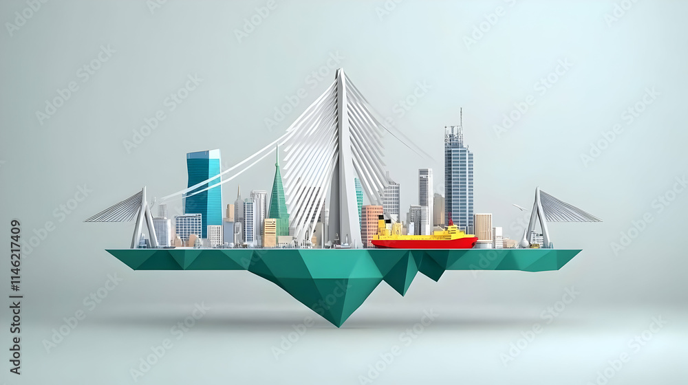 Obraz premium 3D Cityscape Illustration