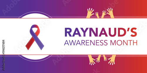 Raynaud’s Awareness Month is observed every year on October. Medical Healthcare Awareness concept. background, placard, banner template Vector illustration design.