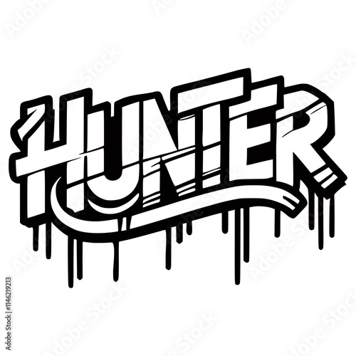 graffiti urban tag street art hunter drawing vector illustration template design