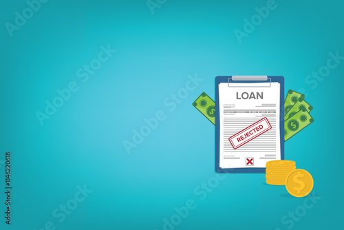 Loan rejected, not approved bank document.	
