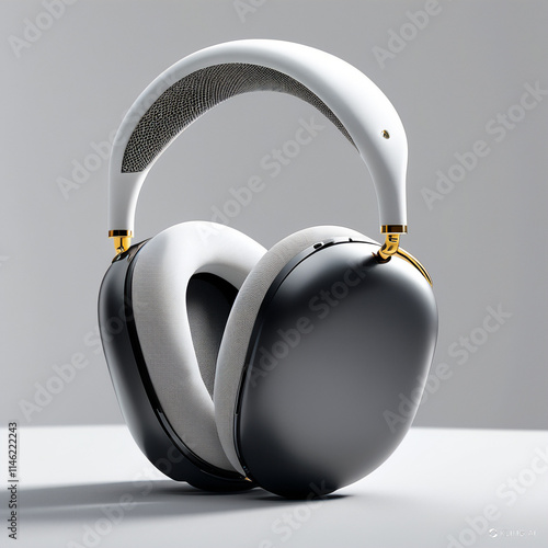 a stylish white headset