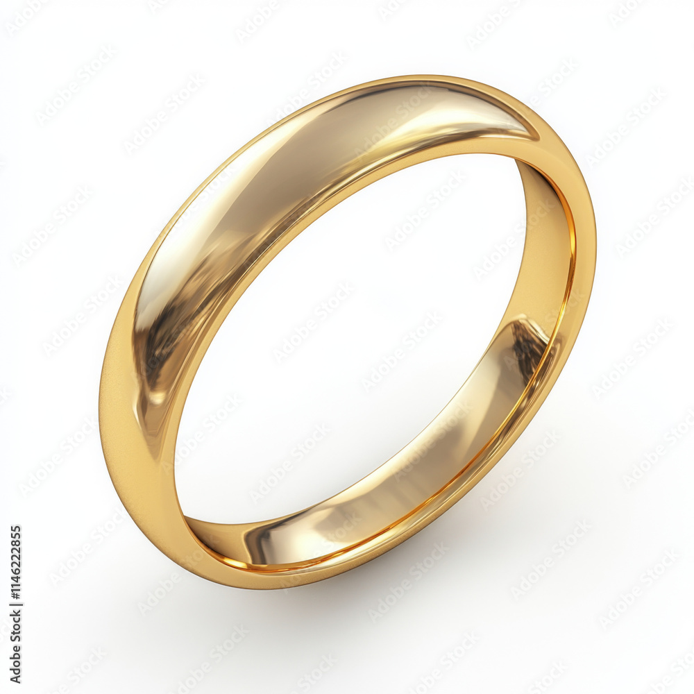 golden wedding ring, isolated on a white background
