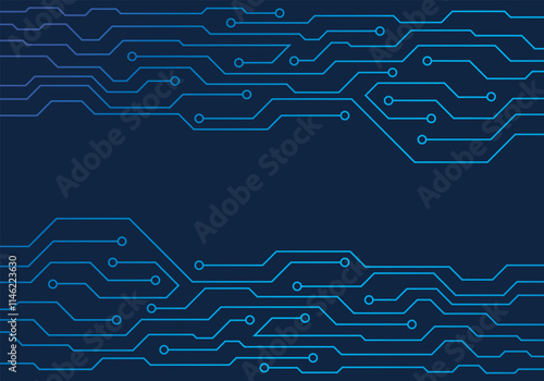Gradient Circuit Board Technology Background Vector. 