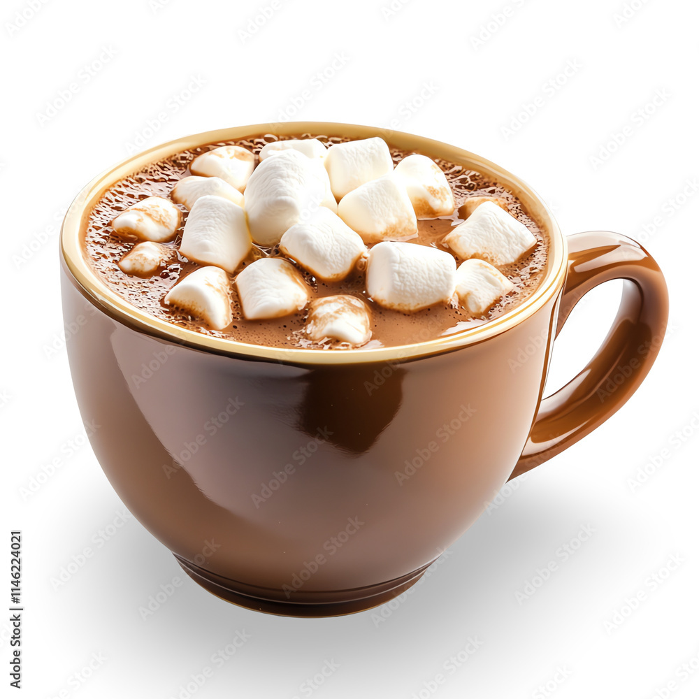Delicious Warm Cocoa with Marshmallows in isolated background Delicious Warm Cocoa with Marshmallows in isolated background
