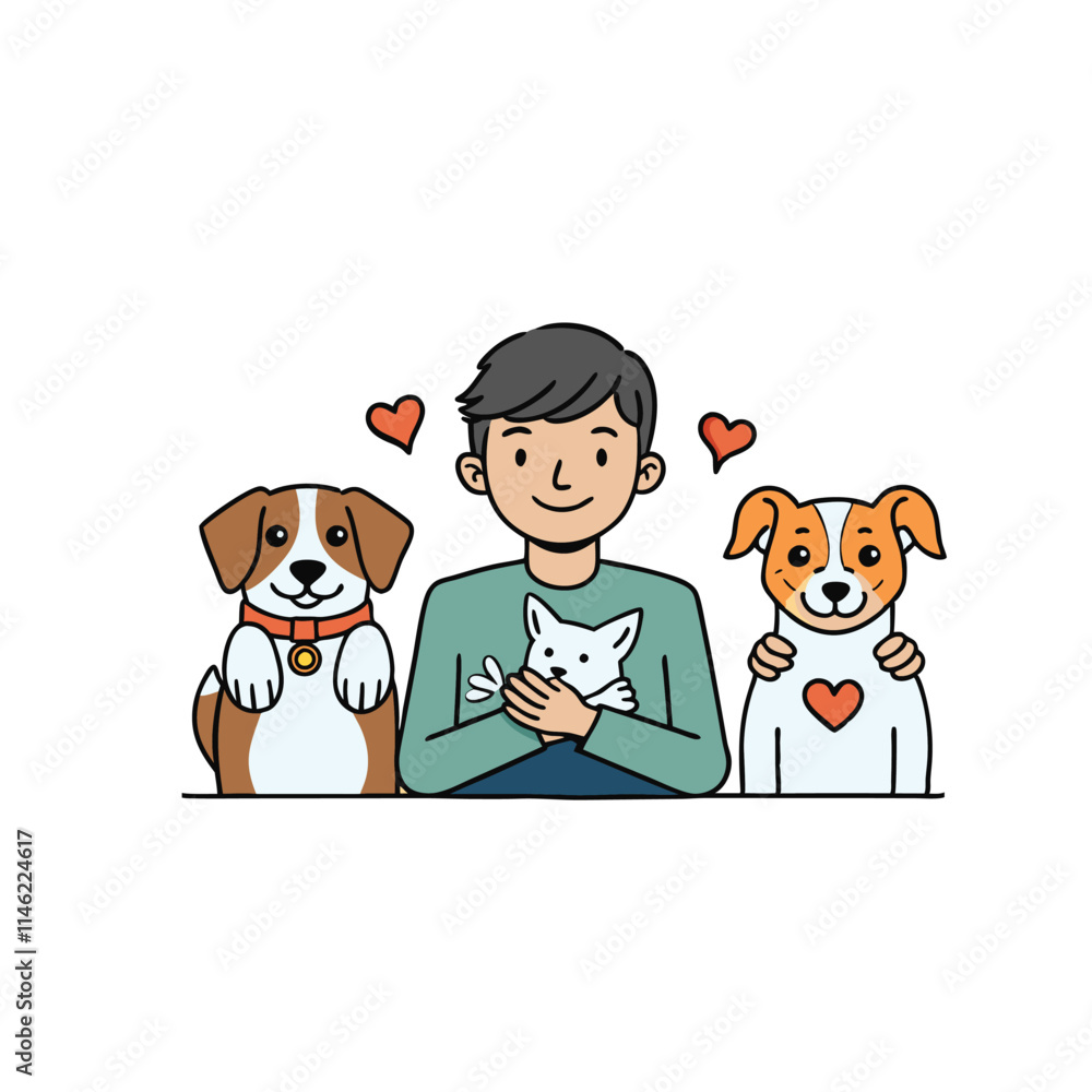 Cat and Dog characters best happy friends. icon vector for web and mobile app Vector flat cartoon illustration Cat and Dog characters best happy friends. icon vector for web and mobile app Vector flat cartoon illustration
