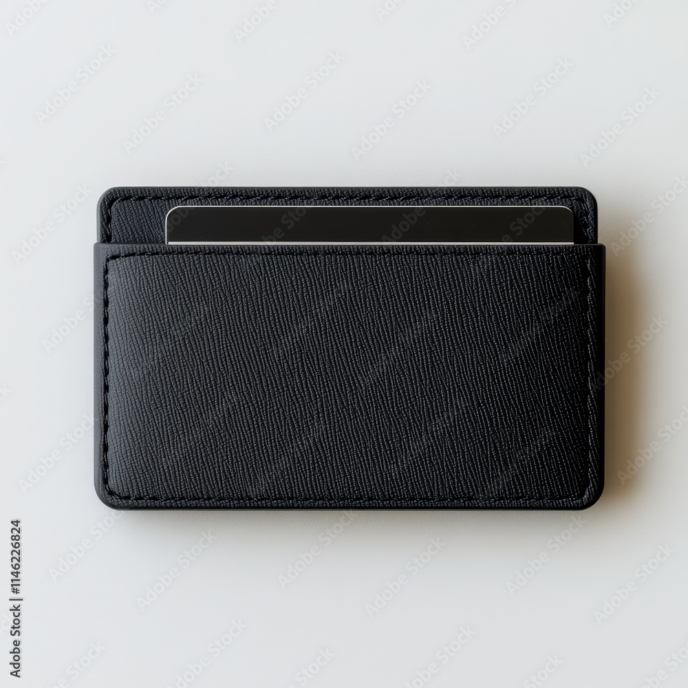 Fototapeta premium Modern Navy Aluminum Money Clip Wallet on White Background