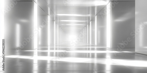 Wallpaper Mural 3D Light White Abstract Digital Background, Generative AI Torontodigital.ca