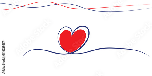 American heart month. Vector banner for social media. Illustration with text American heart month 2025. The U.S. flag in the shape of a heart
