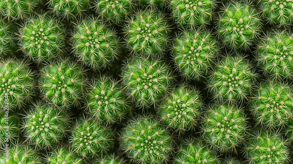 Lush Green Cactus Pattern Seamless Texture Background Lush Green Cactus Pattern Seamless Texture Background