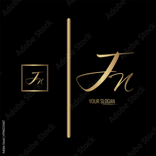 Luxury stylish JN letter vector logo design. Typography Stylish logo design.
