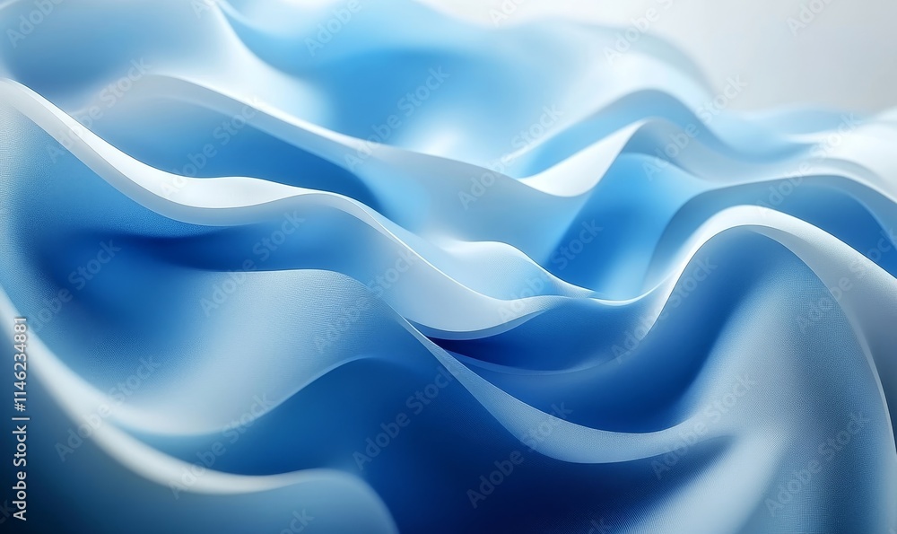 Obraz premium 3D Blue Gradient Digital Background with Smooth Effects, Generative AI