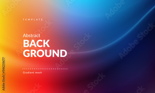 Abstract liquid background. Gradient Mesh and wavy lines. Blurred color mixing effect. Modern design template for ad banner, web page, website, landing, cover, poster, flyer, brochure. Vector image