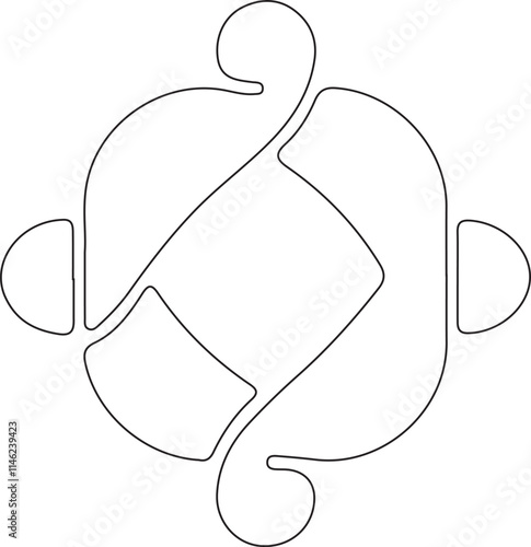 Modern abstract anagram symbol logo icon design as a silhouette depiction of a company logo that operates in the developing technology sector