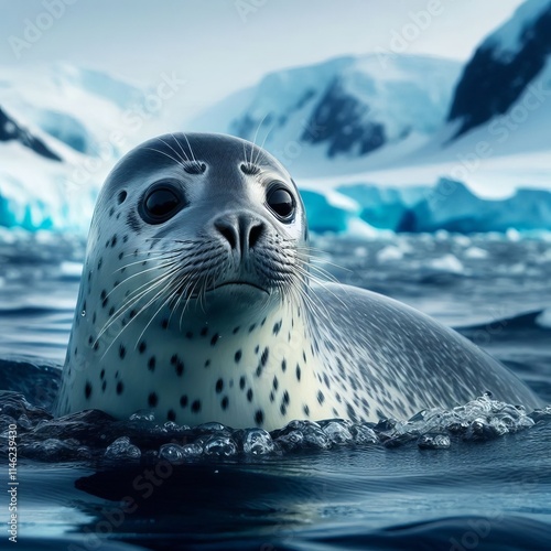 Leopard Seal s Predatory Gaze A leopard seal a top predator in t photo