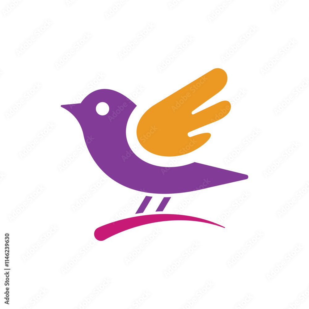 bird on a branch of tree logo design bird on a branch of tree logo design