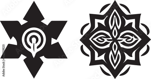 Εκτύπωση καμβά Modern abstract anagram symbol logo icon design as a depiction of a mascot silho