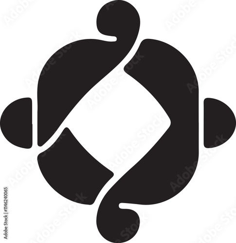 Modern abstract anagram symbol logo icon design as a silhouette depiction of a company logo that operates in the developing technology sector
