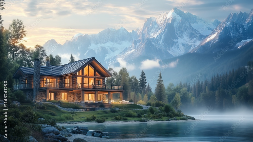 Fototapeta premium house in the mountains