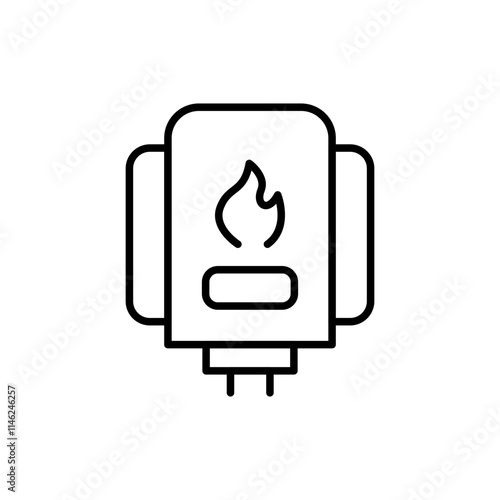 Water heater outline icons, minimalist vector illustration ,simple transparent graphic element .Isolated on white background