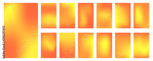 Set of autumn orange gradient vector background