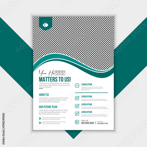 Corporate healthcare and medical a4 flyer design template for print.