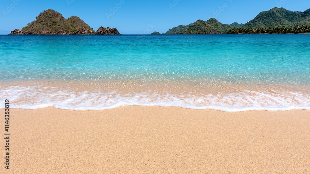 Tropical Island Paradise Azure Waters and Sandy Beach Tropical Island Paradise Azure Waters and Sandy Beach