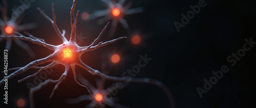 neurons and synapse like stuctures depicting brain chemistry, generative AI
 photo