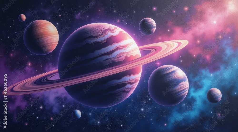 Cosmic Galaxy Swirls in Graf Style Cosmic Galaxy Swirls in Graf Style