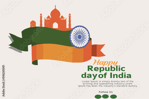 Vector Illustration of Republic Day Celebration of India concept, Mnemonic, Symbol.