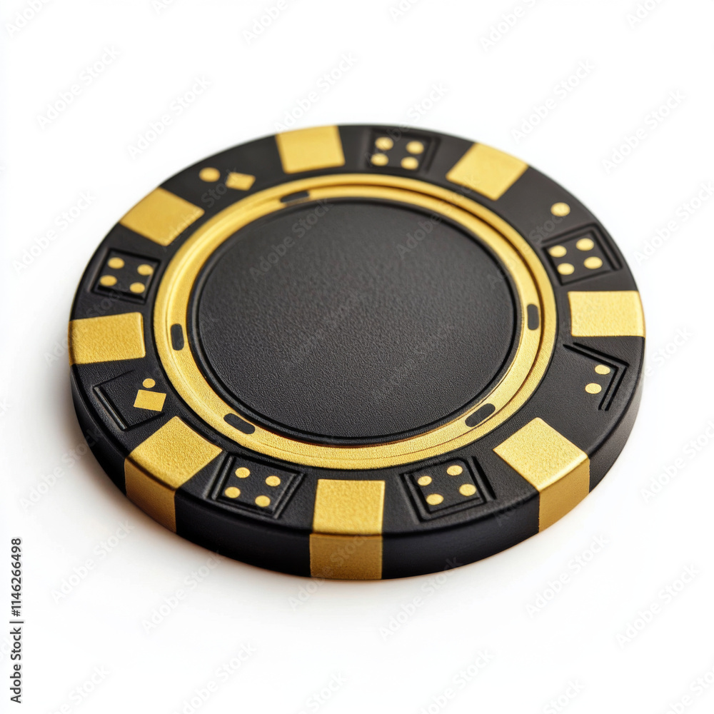 Golden casino chip isolated on a white background Golden casino chip isolated on a white background