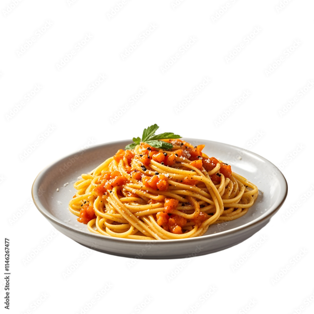 Italian Homemade Lemon Pepper Pasta on transparent background Italian Homemade Lemon Pepper Pasta on transparent background
