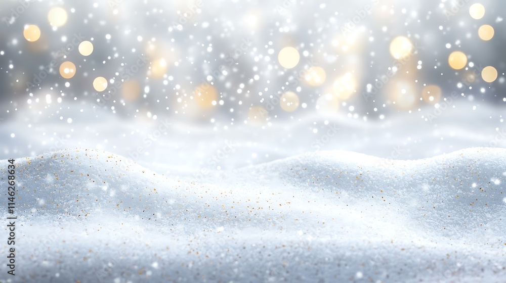 Beautiful, dreamy snowy landscapes with warm-toned, blurred bokeh lights that are ideal for holiday greeting designs Beautiful, dreamy snowy landscapes with warm-toned, blurred bokeh lights that are ideal for holiday greeting designs