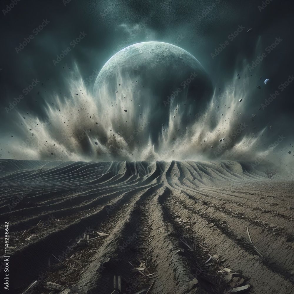 Soil Erosion A field with bare soil illustrating the impact of e foto ...