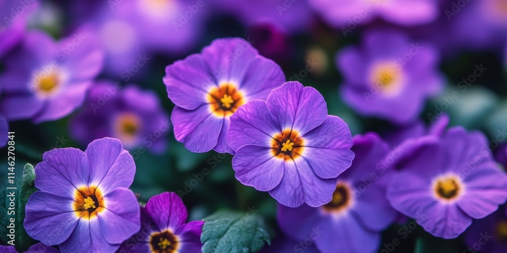 Close up of vibrant purple primroses flowers showcasing their delicate petals and rich colors, highlighting the beauty of purple primroses in nature s incredible display. Close up of vibrant purple primroses flowers showcasing their delicate petals and rich colors, highlighting the beauty of purple primroses in nature s incredible display.