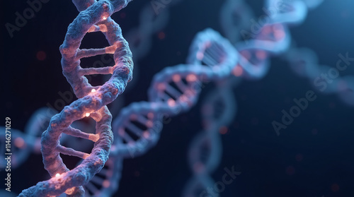 DNA helix inside under microscope. Human chromosome. Illustration X and Y chromosome