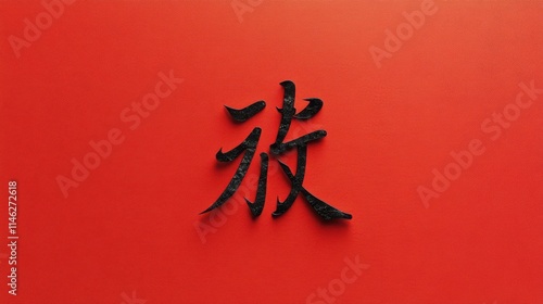 Chinese new year calligraphy, word meaning is good luck. photo