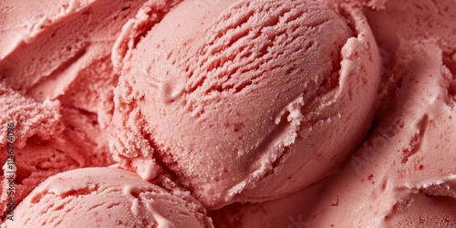 Close up of strawberry ice cream showcasing its rich color and creamy texture, highlighting the delightful strawberry ice cream experience in every tempting scoop of strawberry ice cream.
