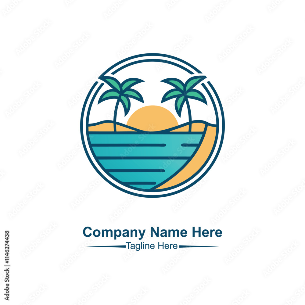 Naklejka premium Beach logo