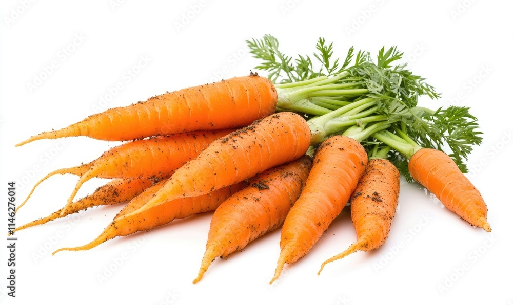 A bunch of carrots with green leaves A bunch of carrots with green leaves