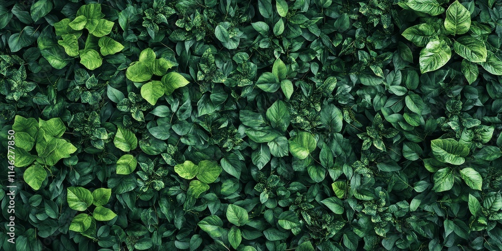 View from above of a green wall featuring a texture made of leaves, showcasing the vibrant and lush appearance of natural foliage arranged in a wall like formation. View from above of a green wall featuring a texture made of leaves, showcasing the vibrant and lush appearance of natural foliage arranged in a wall like formation.