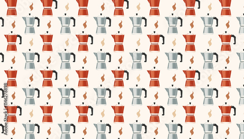 coffee moka pot seamless pattern background. vector illustration