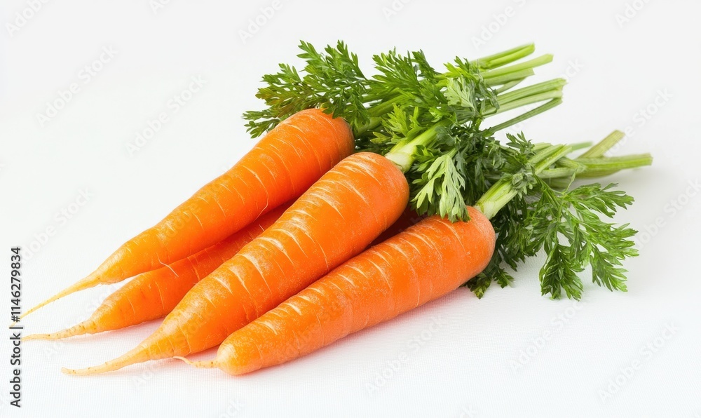 Three carrots are sitting on a white background Three carrots are sitting on a white background