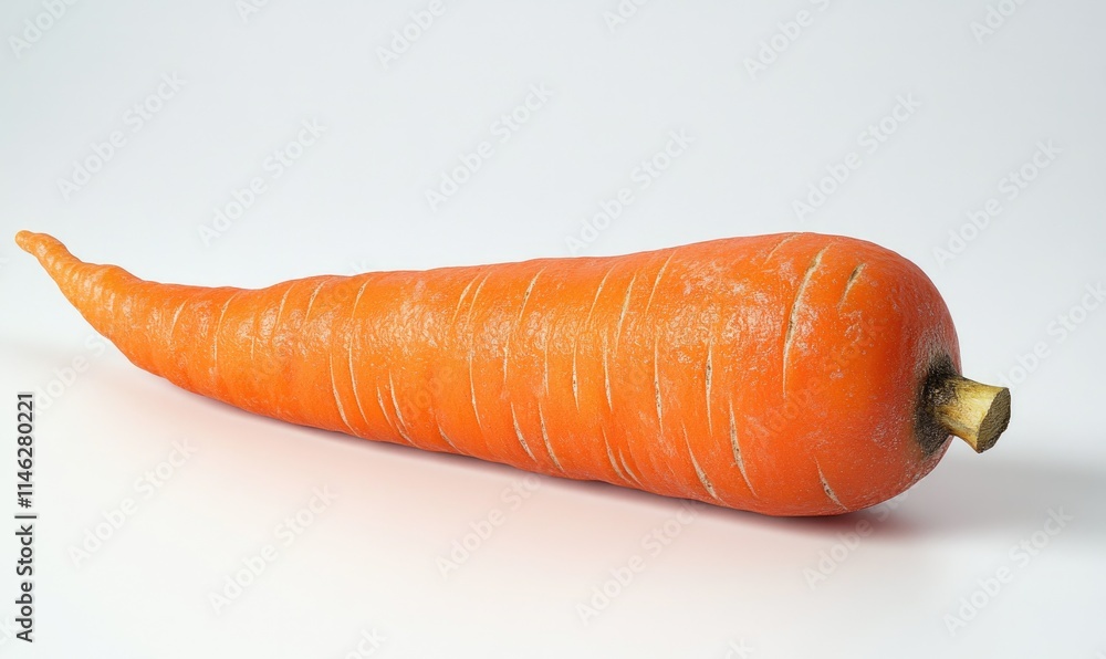 A carrot is shown on a white background A carrot is shown on a white background