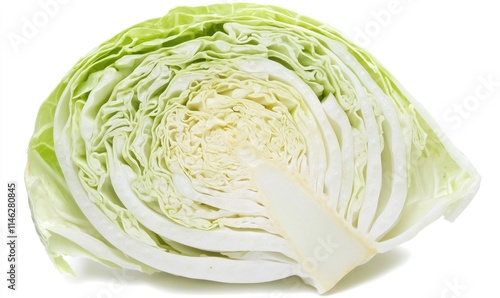 A piece of white cabbage with a white stem photo