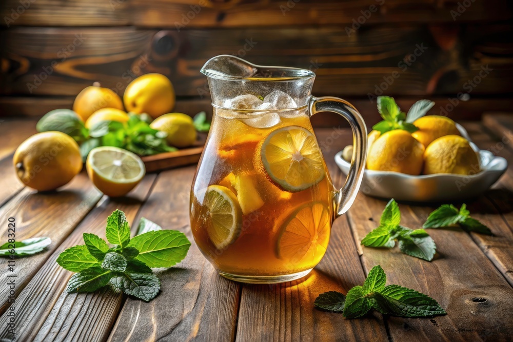 Sun-drenched lemons and perfectly brewed tea combine for a refreshing homemade iced tea. Sun-drenched lemons and perfectly brewed tea combine for a refreshing homemade iced tea.