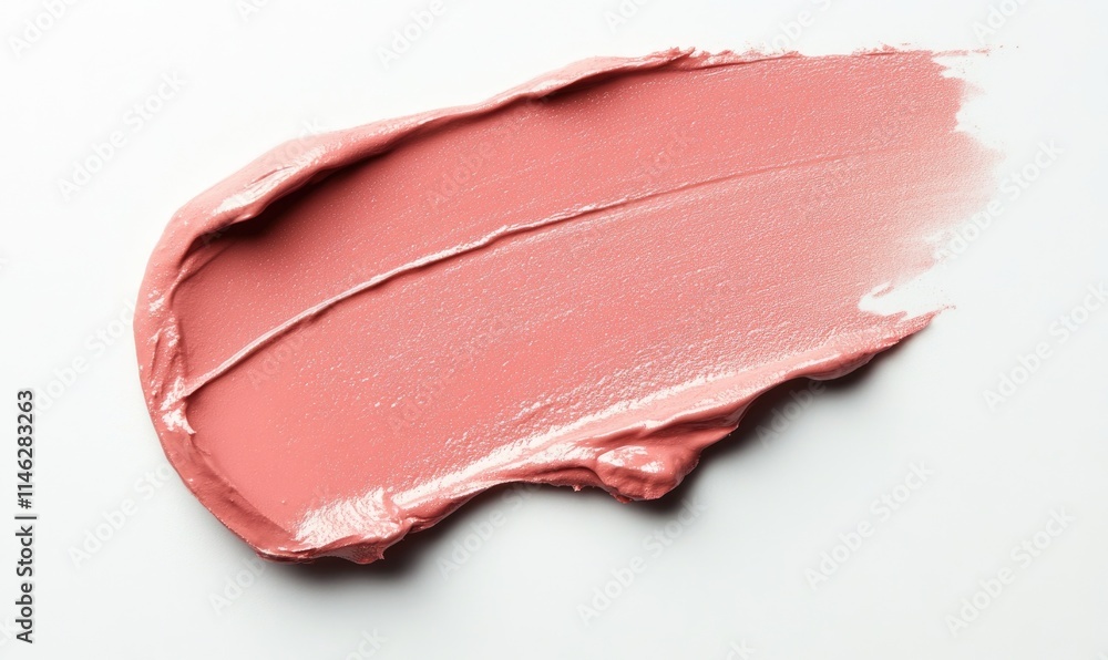 A pink lip gloss is shown on a white background A pink lip gloss is shown on a white background