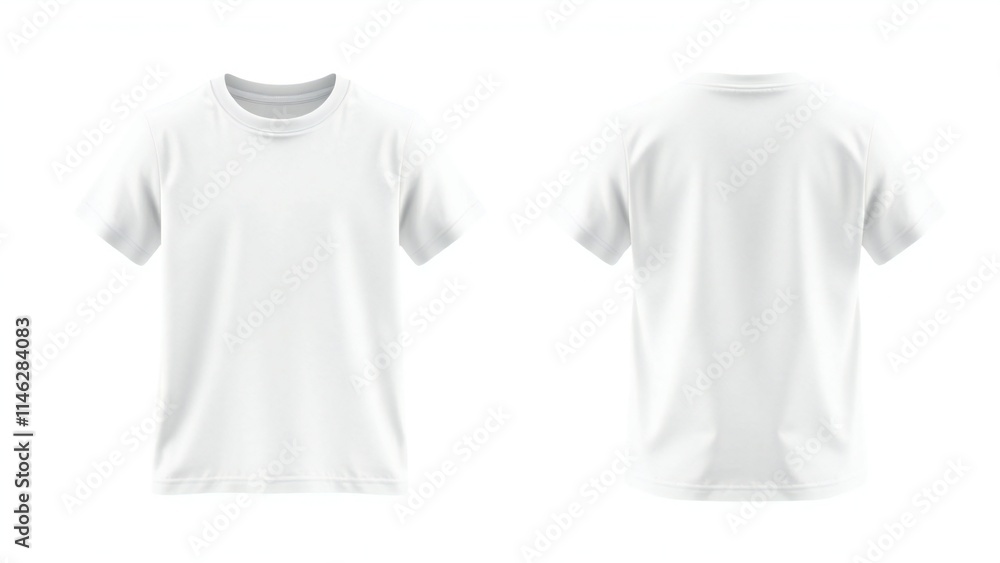 White t-shirt mockup. Blank front and back view. Ready for your mock up design template. White t-shirt mockup. Blank front and back view. Ready for your mock up design template.